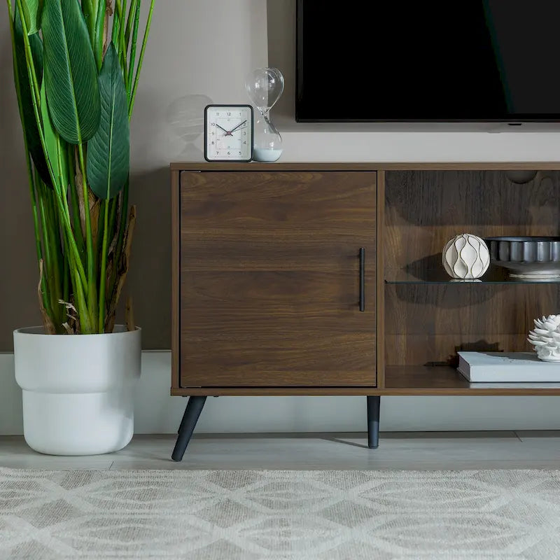 Meuble TV 2 portes Mid-Century Modern de 152 cm