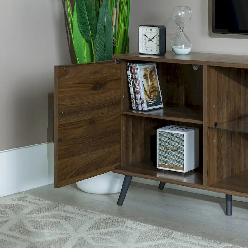 Meuble TV 2 portes Mid-Century Modern de 152 cm