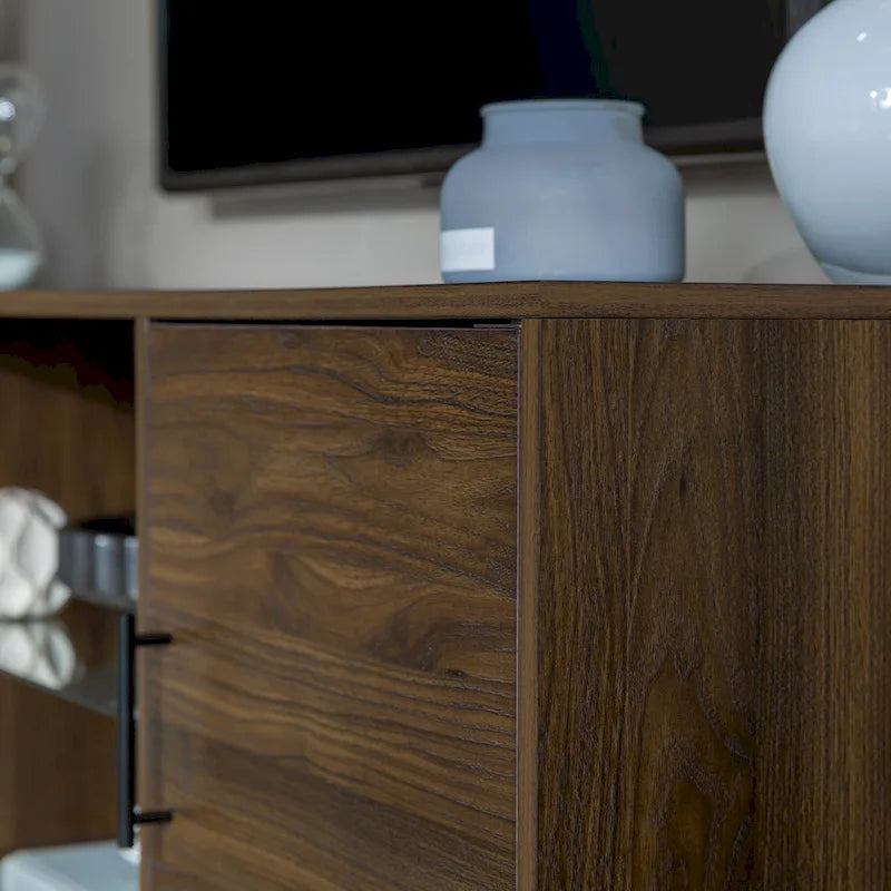 Meuble TV 2 portes Mid-Century Modern de 152 cm