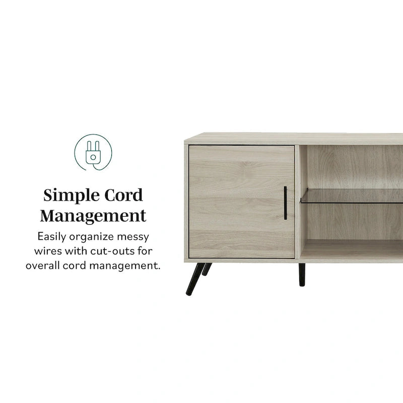 Meuble TV 2 portes Mid-Century Modern de 152 cm