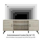 Meuble TV 2 portes Mid-Century Modern de 152 cm