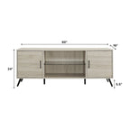 Meuble TV 2 portes Mid-Century Modern de 152 cm