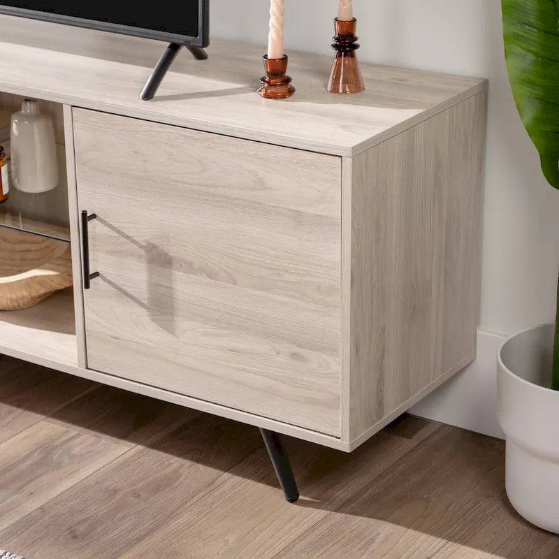 Meuble TV 2 portes Mid-Century Modern de 152 cm