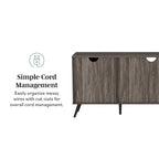 Meuble TV 2 portes Mid-Century Modern de 152 cm