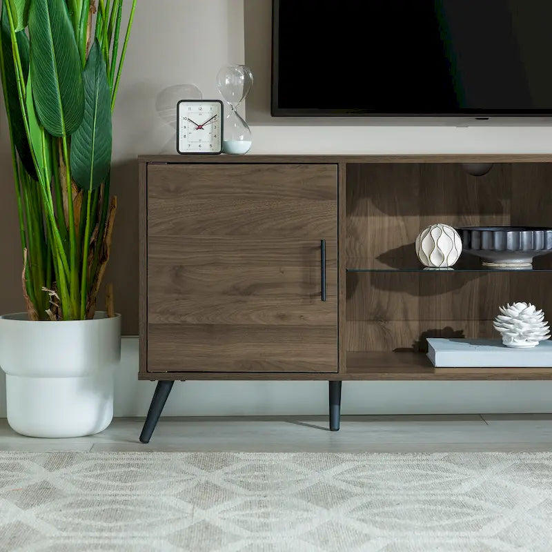 Meuble TV 2 portes Mid-Century Modern de 152 cm
