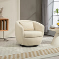 Fauteuil club pivotant rembourré beige 37,2 avec rangement et design ergonomique