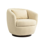 Fauteuil club pivotant rembourré beige 37,2 avec rangement et design ergonomique