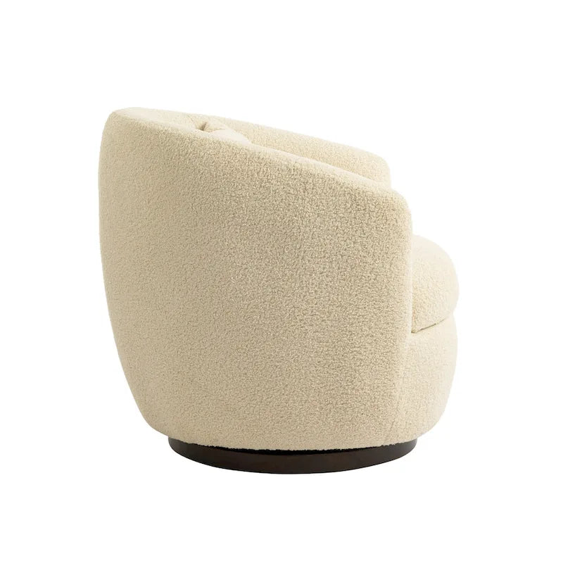Fauteuil club pivotant rembourré beige 37,2 avec rangement et design ergonomique