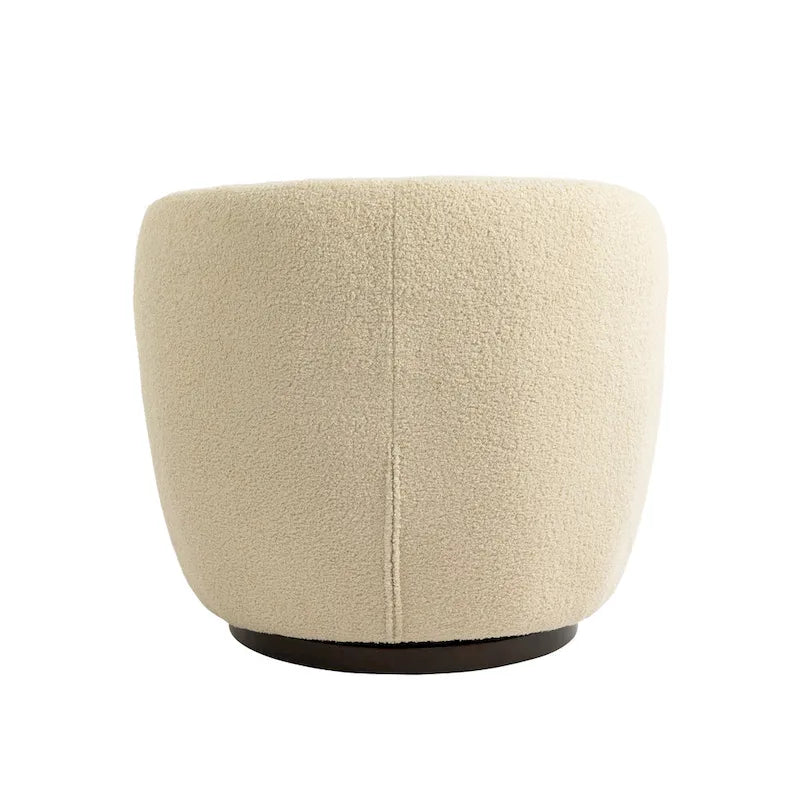 Fauteuil club pivotant rembourré beige 37,2 avec rangement et design ergonomique