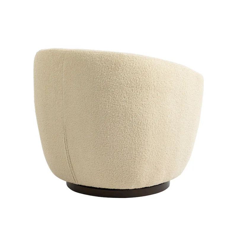 Fauteuil club pivotant rembourré beige 37,2 avec rangement et design ergonomique