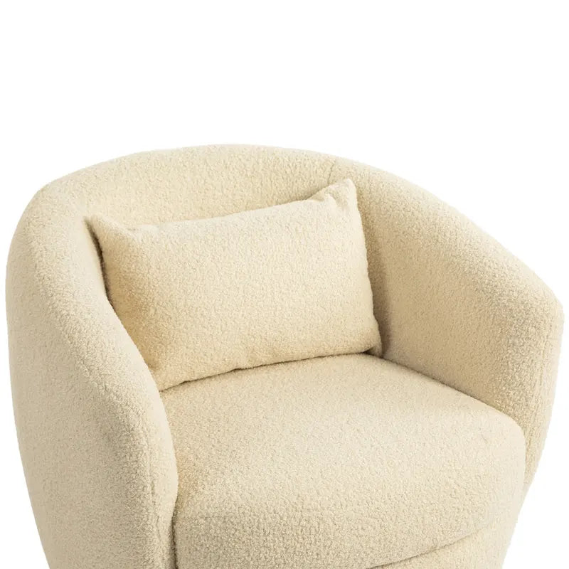 Fauteuil club pivotant rembourré beige 37,2 avec rangement et design ergonomique