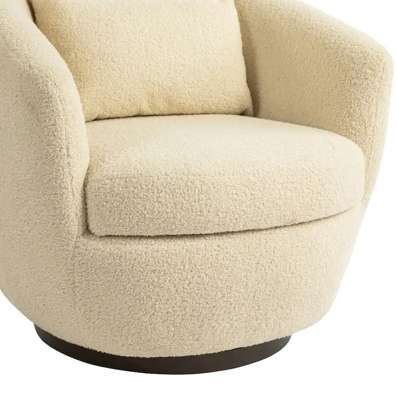 Fauteuil club pivotant rembourré beige 37,2 avec rangement et design ergonomique