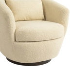 Fauteuil club pivotant rembourré beige 37,2 avec rangement et design ergonomique