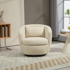 Fauteuil club pivotant rembourré beige 37,2 avec rangement et design ergonomique