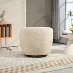 Fauteuil club pivotant rembourré beige 37,2 avec rangement et design ergonomique