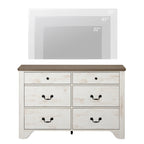 Meuble TV commode de style ferme avec 6 tiroirs pour téléviseurs jusqu'à 55 pouces, meuble de rangement en bois pour divertissement