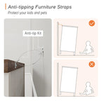 Meuble TV commode de style ferme avec 6 tiroirs pour téléviseurs jusqu'à 55 pouces, meuble de rangement en bois pour divertissement