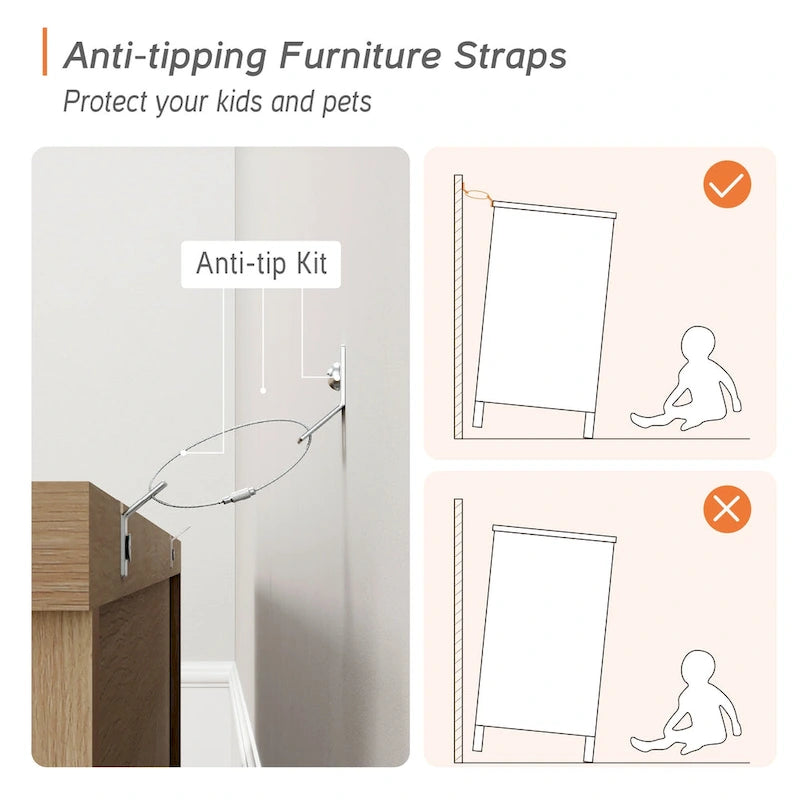 Meuble TV commode de style ferme avec 6 tiroirs pour téléviseurs jusqu'à 55 pouces, meuble de rangement en bois pour divertissement