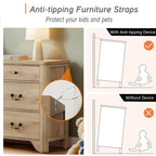Meuble TV commode de style ferme avec 6 tiroirs pour téléviseurs jusqu'à 55 pouces, meuble de rangement en bois pour divertissement