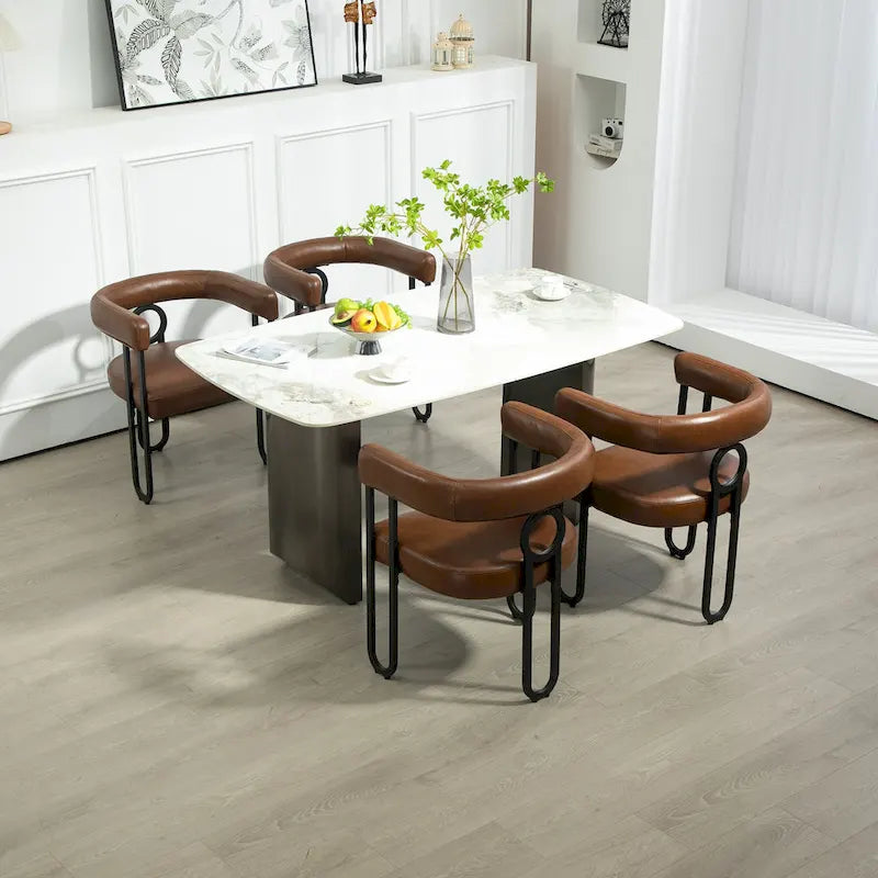 Chaise d'appoint moderne en PU pour le salon ou la salle à manger