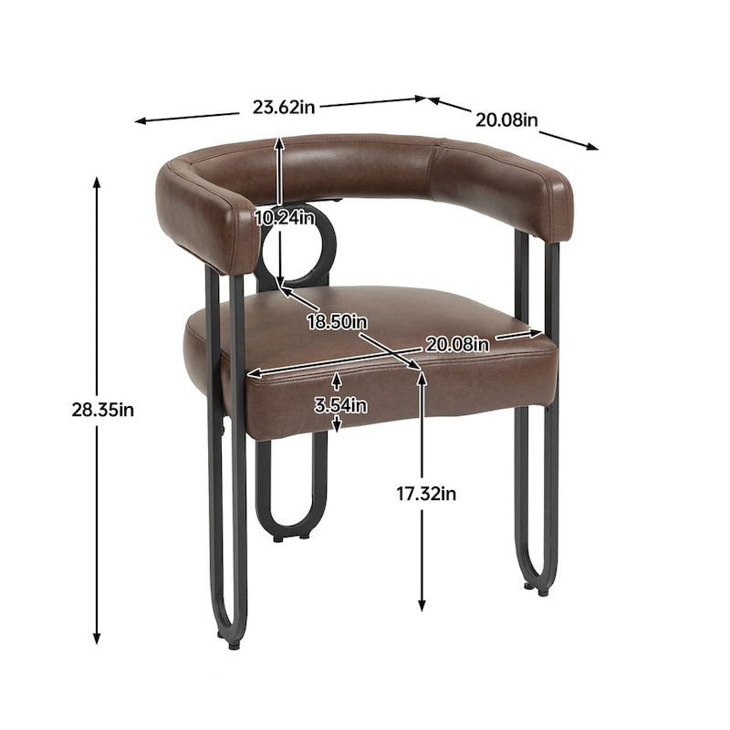 Chaise d'appoint moderne en PU pour le salon ou la salle à manger