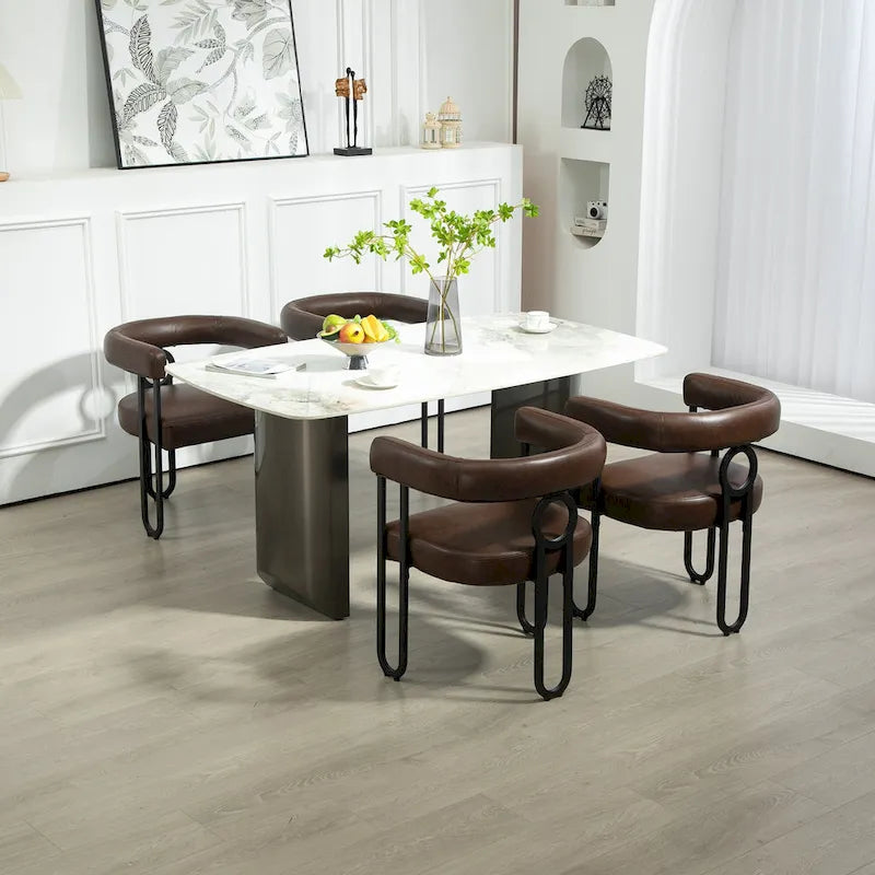 Chaise d'appoint moderne en PU pour le salon ou la salle à manger
