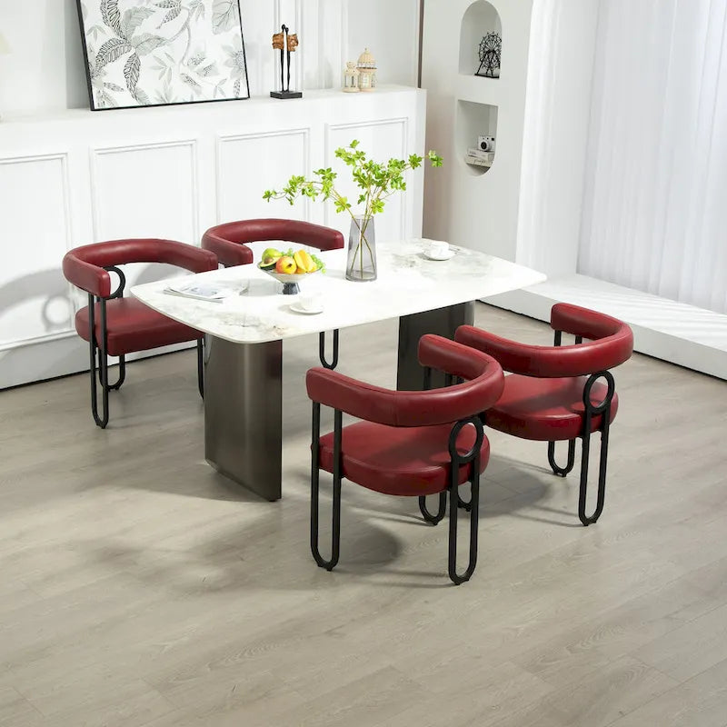 Chaise d'appoint moderne en PU pour le salon ou la salle à manger