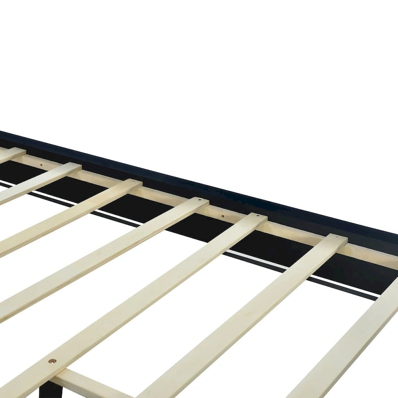 Lit plateforme rembourré Queen Size avec tête de lit capitonnée et cadre en fil métallique
