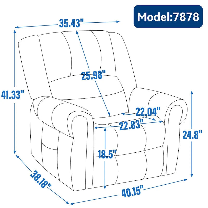 Fauteuil inclinable releveur en cuir véritable marron avec fonction de chauffage, de massage et ports USB