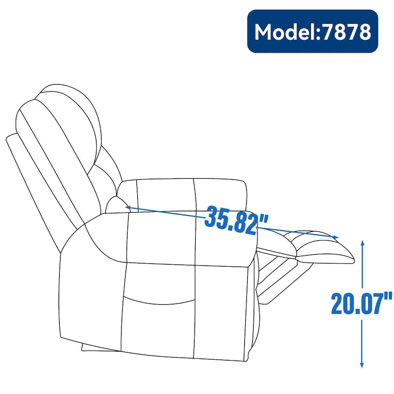 Fauteuil inclinable releveur en cuir véritable marron avec fonction de chauffage, de massage et ports USB