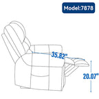 Fauteuil inclinable releveur en cuir véritable marron avec fonction de chauffage, de massage et ports USB