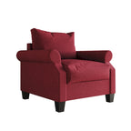 Fauteuil capitonné en lin classique