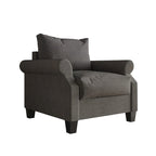 Fauteuil capitonné en lin classique