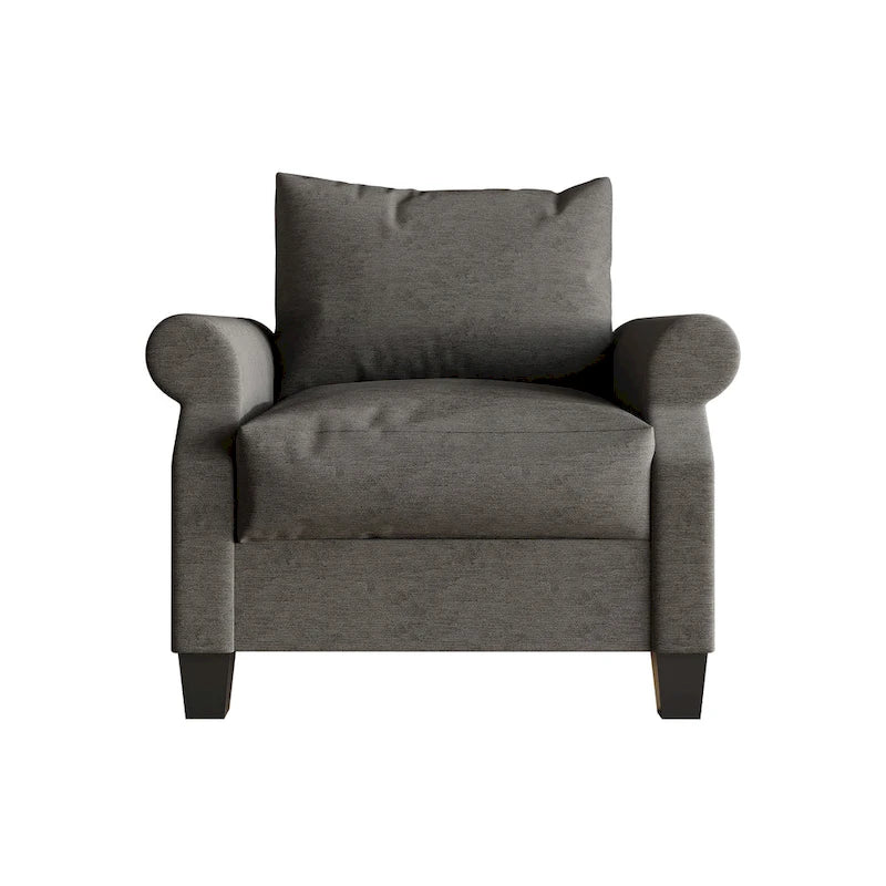 Fauteuil capitonné en lin classique