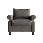 Fauteuil capitonné en lin classique
