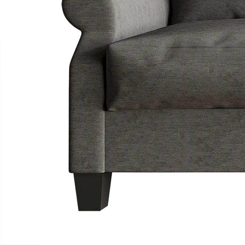 Fauteuil capitonné en lin classique