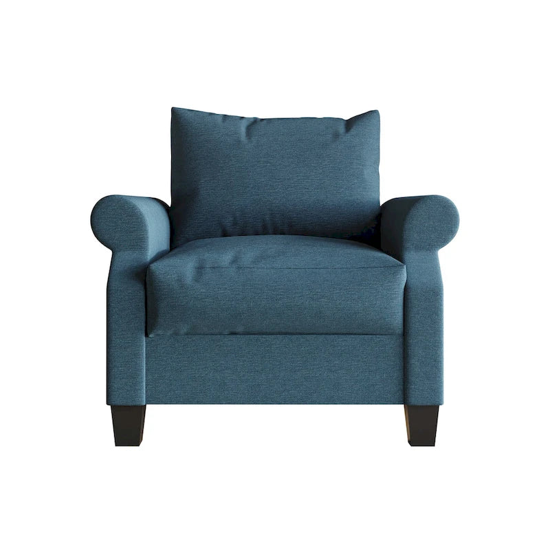 Fauteuil capitonné en lin classique