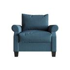 Fauteuil capitonné en lin classique