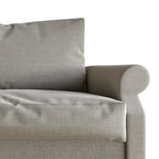 Fauteuil capitonné en lin classique