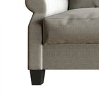Fauteuil capitonné en lin classique