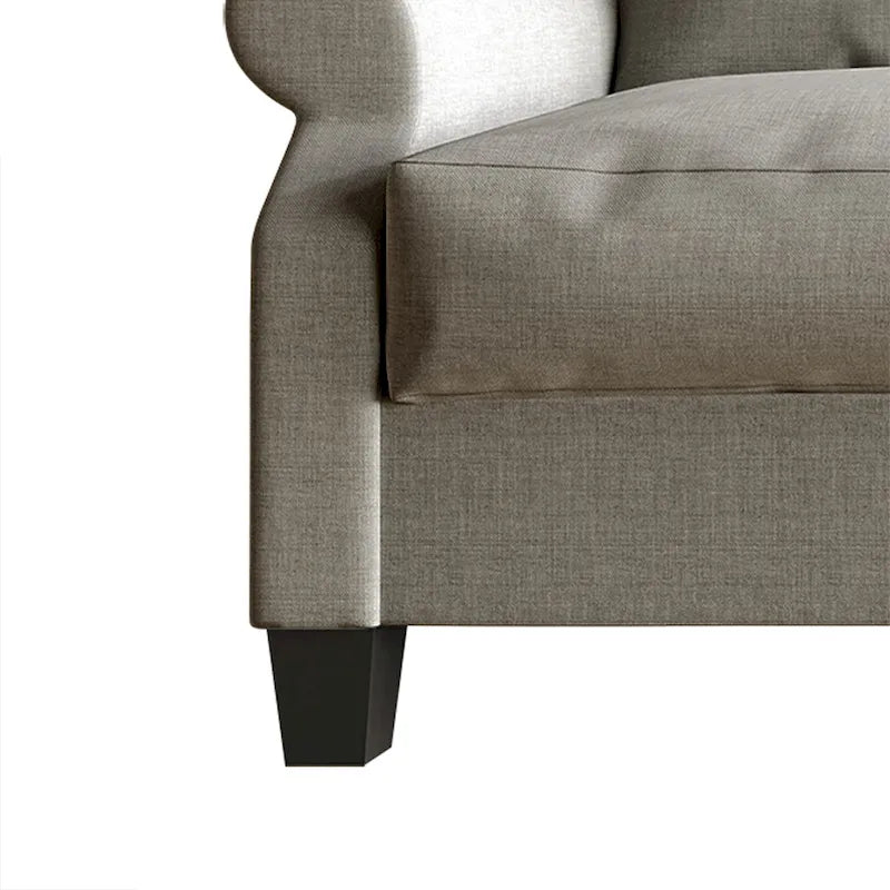 Fauteuil capitonné en lin classique