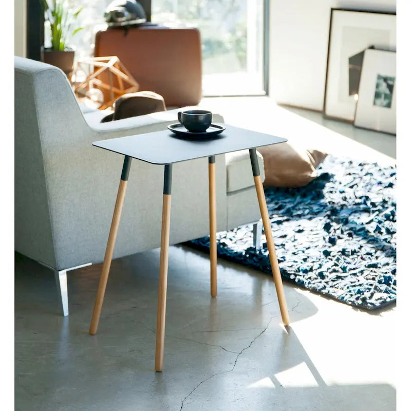 Table d'appoint domestique, acier, supporte 10 kg, assemblage minimal - L 30 x l 45 x H 50 cm