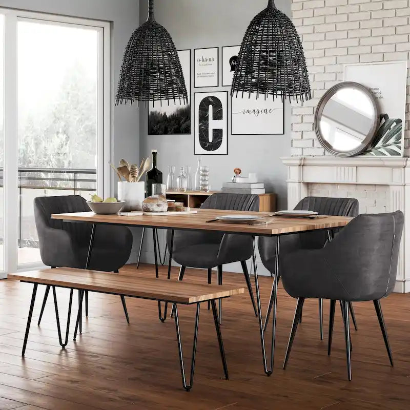 Table à manger industrielle en bois