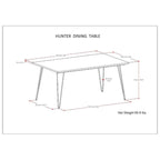 Table à manger industrielle en bois