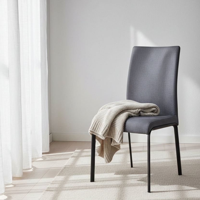 Chaise de salle à manger à dossier incurvé en frêne, lot de 4