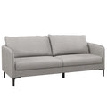 Canapé causeuse moderne de 76 po avec pieds en métal, gris