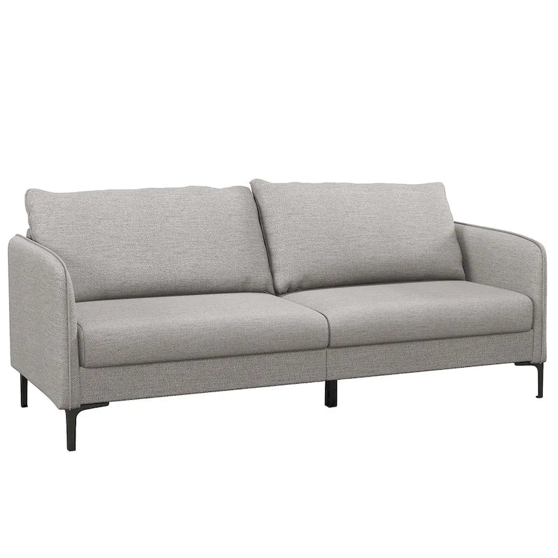 Canapé causeuse moderne de 76 po avec pieds en métal, gris