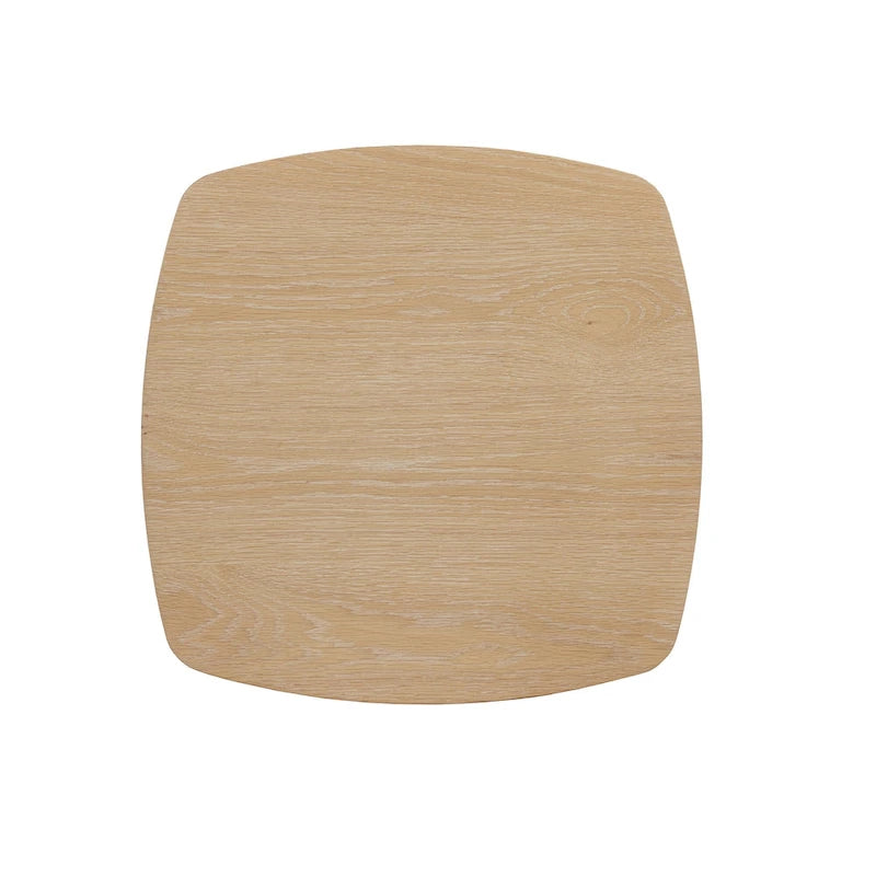 Table d'appoint contemporaine finition chêne avec piètement colonne robuste par Modern