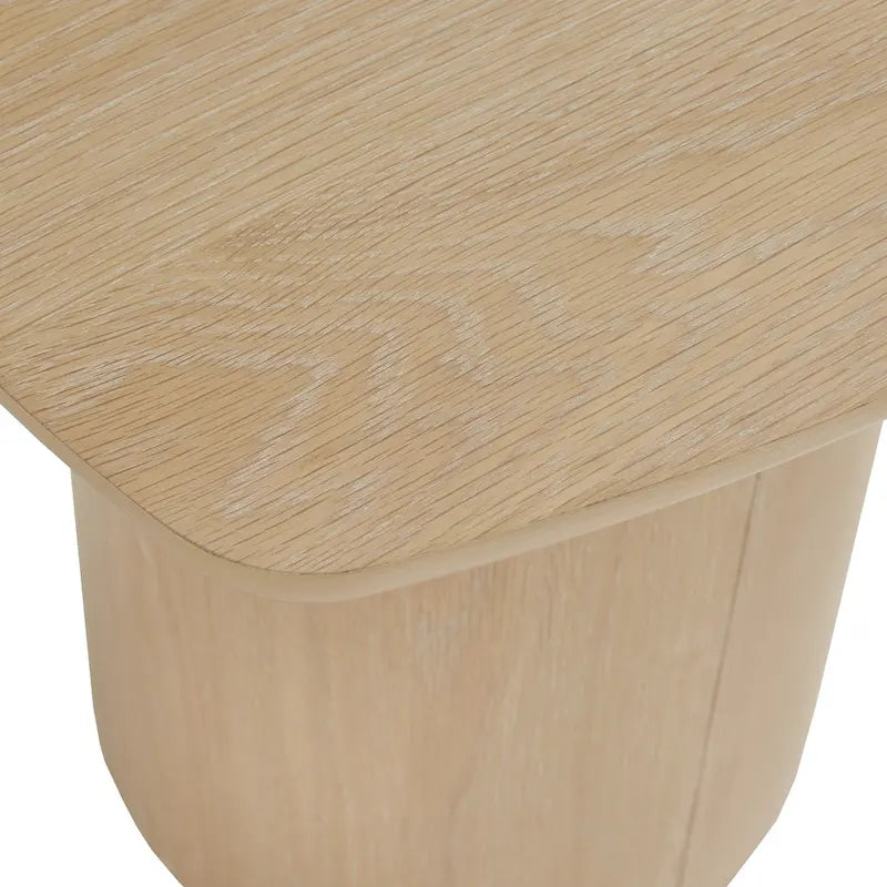 Table d'appoint contemporaine finition chêne avec piètement colonne robuste par Modern