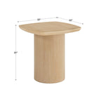 Table d'appoint contemporaine en chêne avec piètement colonne robuste par Modern